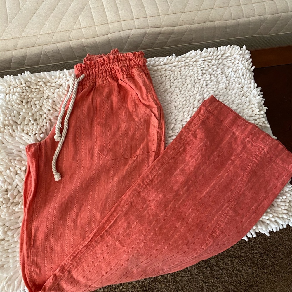 Roxy Linen Drawstring Pants - Picture 2 of 6